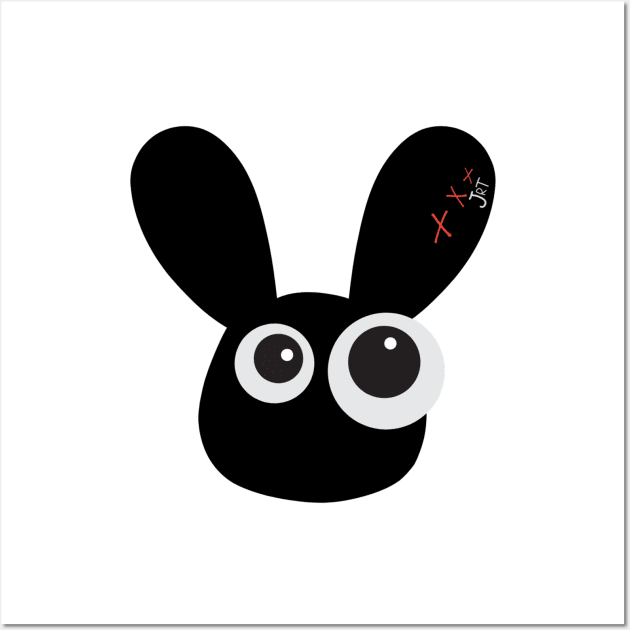 Cute Cartoon Googly Eyed Bunny Wall Art by JessiT